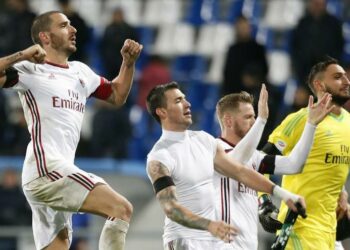 Bonucci_Romagnoli_Donnarumma_Milan_lapresse_2017