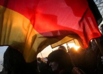 germania_manifestazione_protesta_bandiera_lapresse_2017