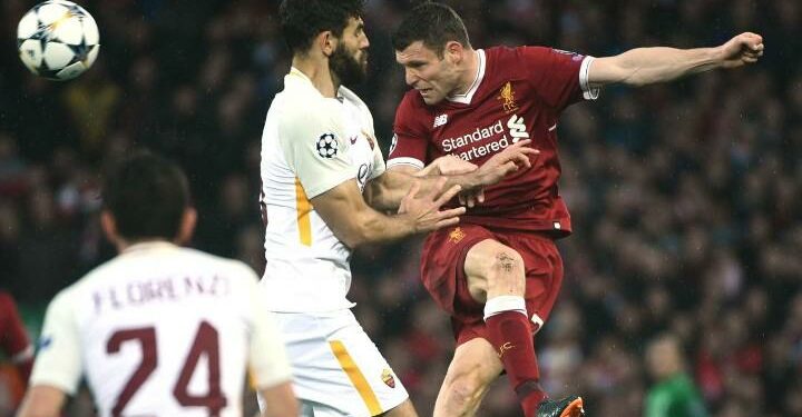 Fazio_Milner_Liverpool_Roma_lapresse_2018