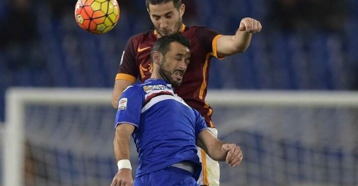 Manolas_Quagliarella_Roma_Sampdoria_lapresse_2017