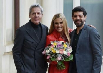 Sanremo2018_Baglioni_Hunziker_Favino_Lapresse