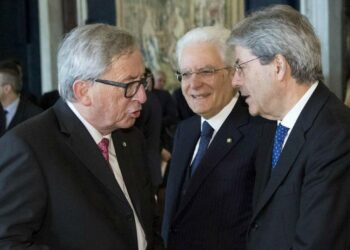 juncker_mattarella_gentiloni_europa_trattati_lapresse_2017