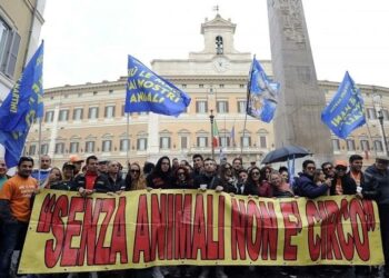 montecitorio_animali_circensi_protesta_lapresse_2017