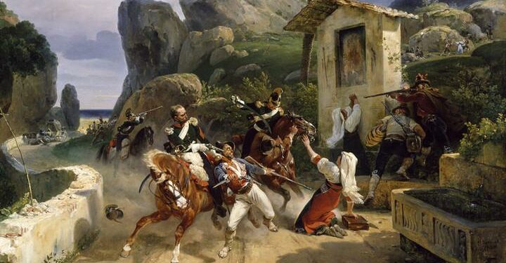 Briganti_italiani_sorpresi_dalle_truppe_Pontificie-Horace_Vernet