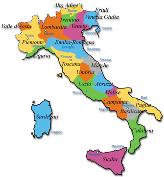 cartina dell'Italia