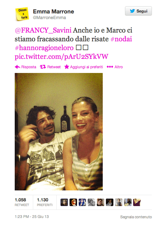 Emma Marrone e Marco Bocci