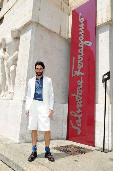 Marco Mengoni alla sfilata di Salvatore Ferragamo (Foto: Facebook)