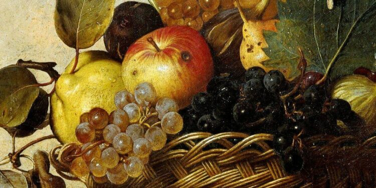 Caravaggio, Canestra di frutta, particolare (1594-98)