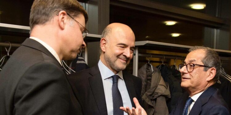 Dombrovskis, Moscovici e Tria