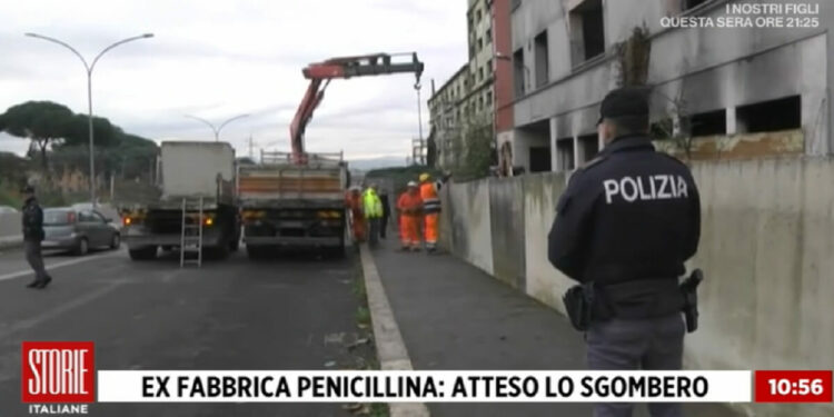 Sgombero ex fabbrica Penicillina a Roma