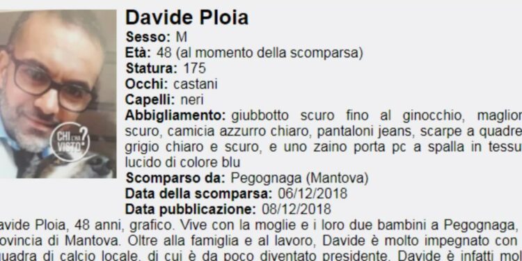 Davide Ploia, foto da Chi l'ha visto?