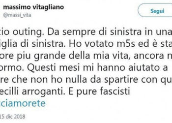 Massimo Vitagliano, post contro il M5s