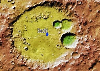 A Secchi è dedicato uno dei crateri scoperti sulla superficie di Marte: ha un diametro di 223,41 km ed è localizzato a 57°50′24″S 102°09′00″E. (IAU/USGS/Goddard/A SU/USGS). Anche la cometa C/1853 E1, l’asteroide 4705 e un cratere sulla Luna hanno il suo nome