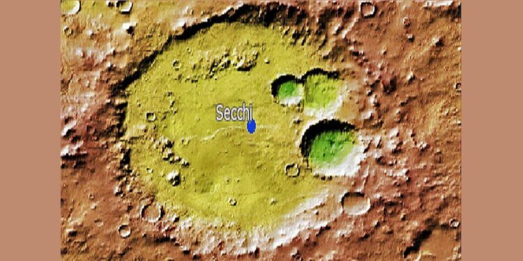 A Secchi è dedicato uno dei crateri scoperti sulla superficie di Marte: ha un diametro di 223,41 km ed è localizzato a 57°50′24″S 102°09′00″E. (IAU/USGS/Goddard/A SU/USGS). Anche la cometa C/1853 E1, l’asteroide 4705 e un cratere sulla Luna hanno il suo nome