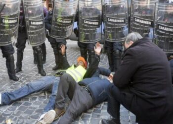 Ncc, proteste a Roma (foto da Twitter)