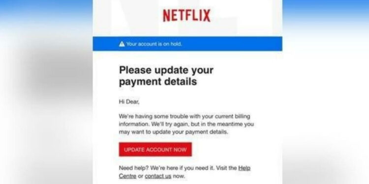 Netflix, allarme phishing (foto da Twitter)