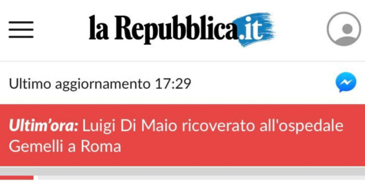 Errore di Repubblica su Di Maio ricoverato