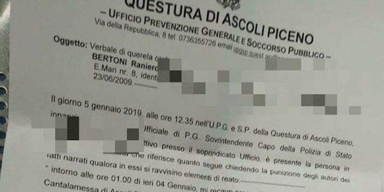 La denuncia di Raniero Bertoni