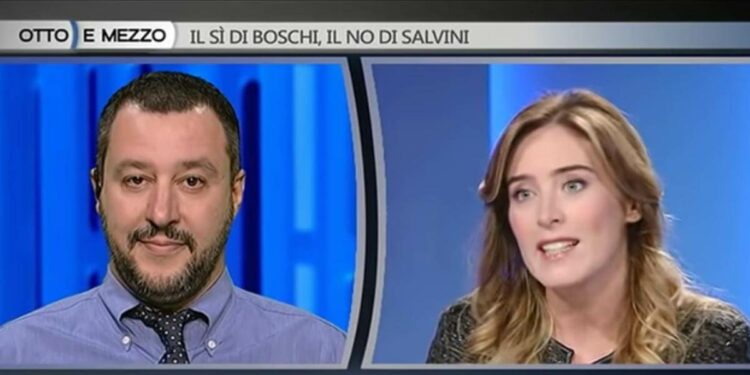 Matteo Salvini e Maria Elena Boschi