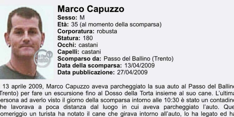 Marco Capuzzo, scomparso 10 anni fa