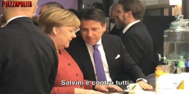 conte merkel davos