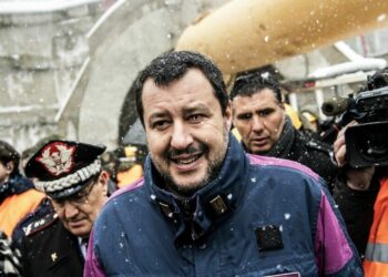 Matteo Salvini, vicepremier, in visita ai cantieri del Tav (LaPresse)