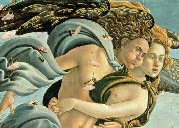 Botticelli, Nascita di Venere, particolare dei venti (1482-85)