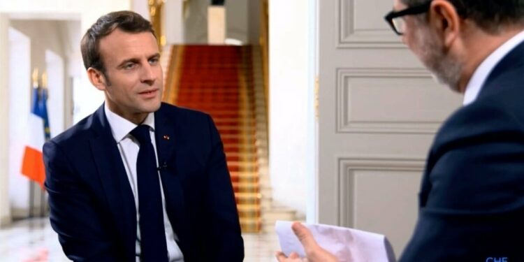 Emmanuel Macron e Fabio Fazio