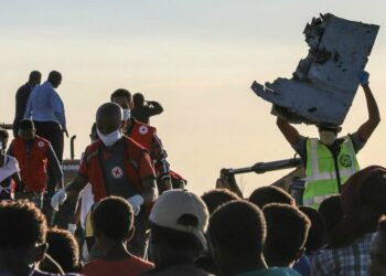 Sul luogo in cui è precipitato l'aereo in Etiopia (LaPresse)