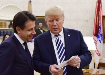 Giuseppe Conte con Donald Trump alla Casa Bianca il 30 luglio 2018 (LaPresse)