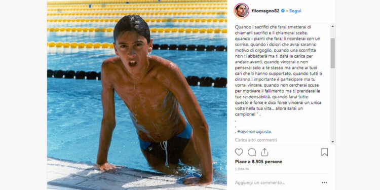 Filippo Magnini, foto su Instagram