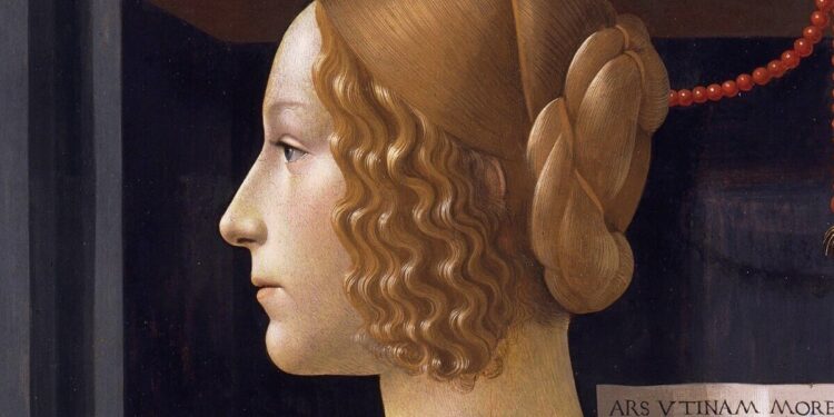 Domenico Ghirlandaio, Ritratto di Giovanna Tornabuoni (1488), particolare