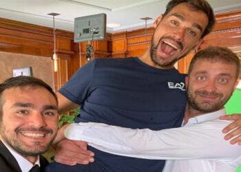 Fabio Fognini, festa con Le Iene