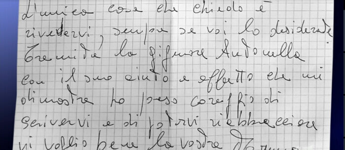 Lettera di Maria a Serena Rutelli