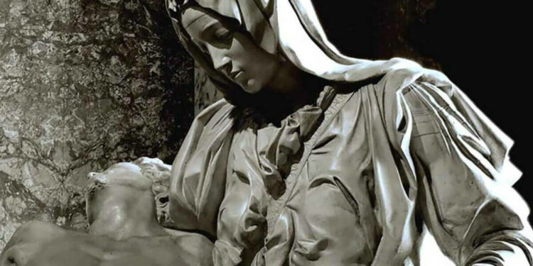 Michelangelo, Pietà Vaticana (1499), particolare