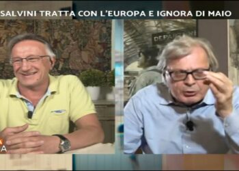 Vittorio Sgarbi contro Michele Boldrin a Stasera Italia