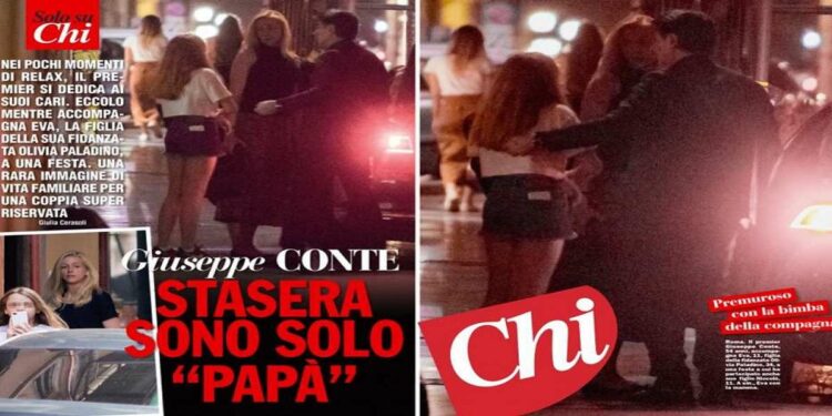 Giuseppe Conte paparazzato da Chi con la fidanzata Olivia