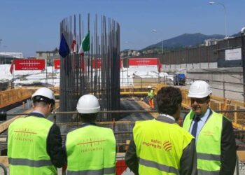 Ponte Morandi, prima colata calcestruzzo