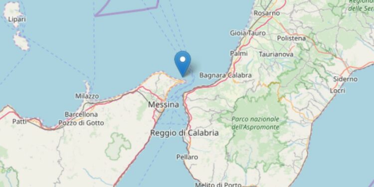 Terremoto nello Stretto di Messina, oggi 25 giugno (foto Ingv)