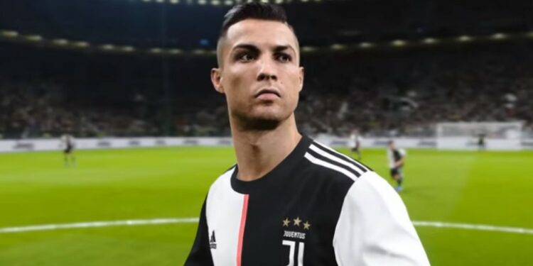 Cristiano Ronaldo in eFootball Pes 2020, foto YouTube