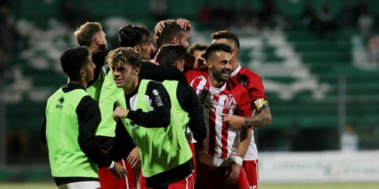 Esultanza di gruppo del Rende (foto La Presse)