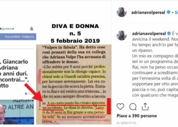 Adriana Volpe, post contro Magalli su Instagram