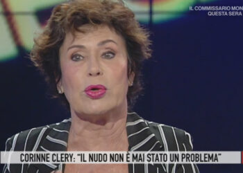 Corinne Clery a Storie Italiane (Rai)