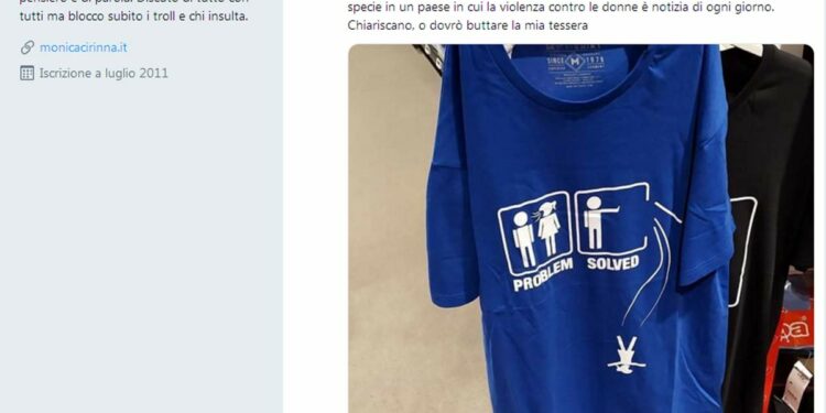 Maglia in vendita da Carreffour (Twitter di Monica Cirinnà)