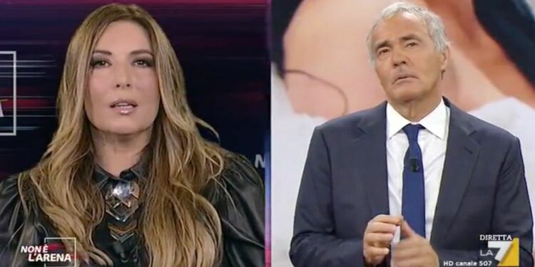 Selvaggia Lucarelli e Massimo Giletti a Non è l'Arena