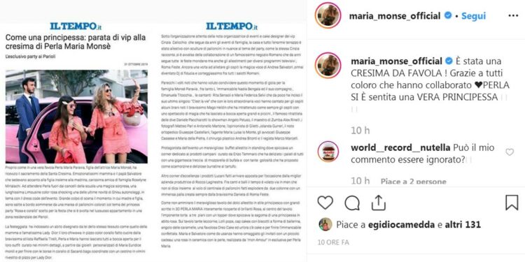 Maria Monsè soddisfatta per la cresima della figlia (Instagram)