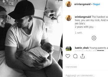 Erin, il compagno e la neonata (Instagram)