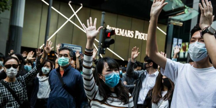 Protesta a Hong Kong (LaPresse)