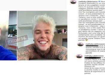 Nathaly Caldonazzo difende Tiziano Ferro e attacca Fedez