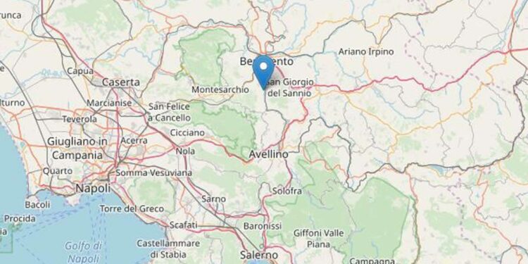 Terremoto oggi a Benevento, Ingv